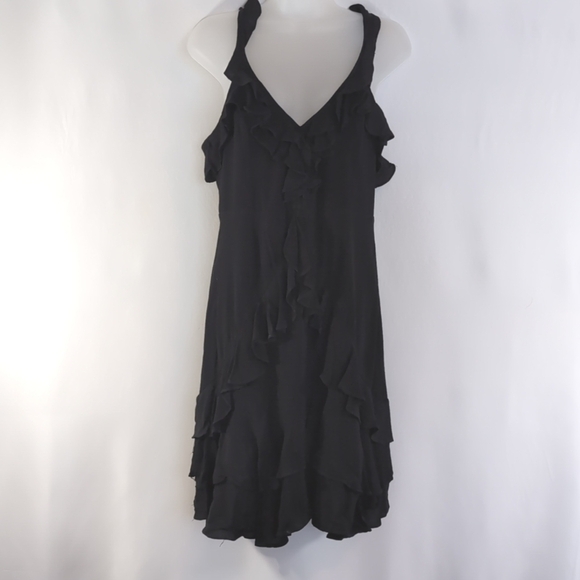 Dress Forum Los Angeles Black Ruffles Sleeveless Evening Wear Dress Sze M Medium - Picture 1 of 7